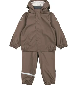 Mikk-Line Regntøj m. Seler - PU - Chocolate Chip