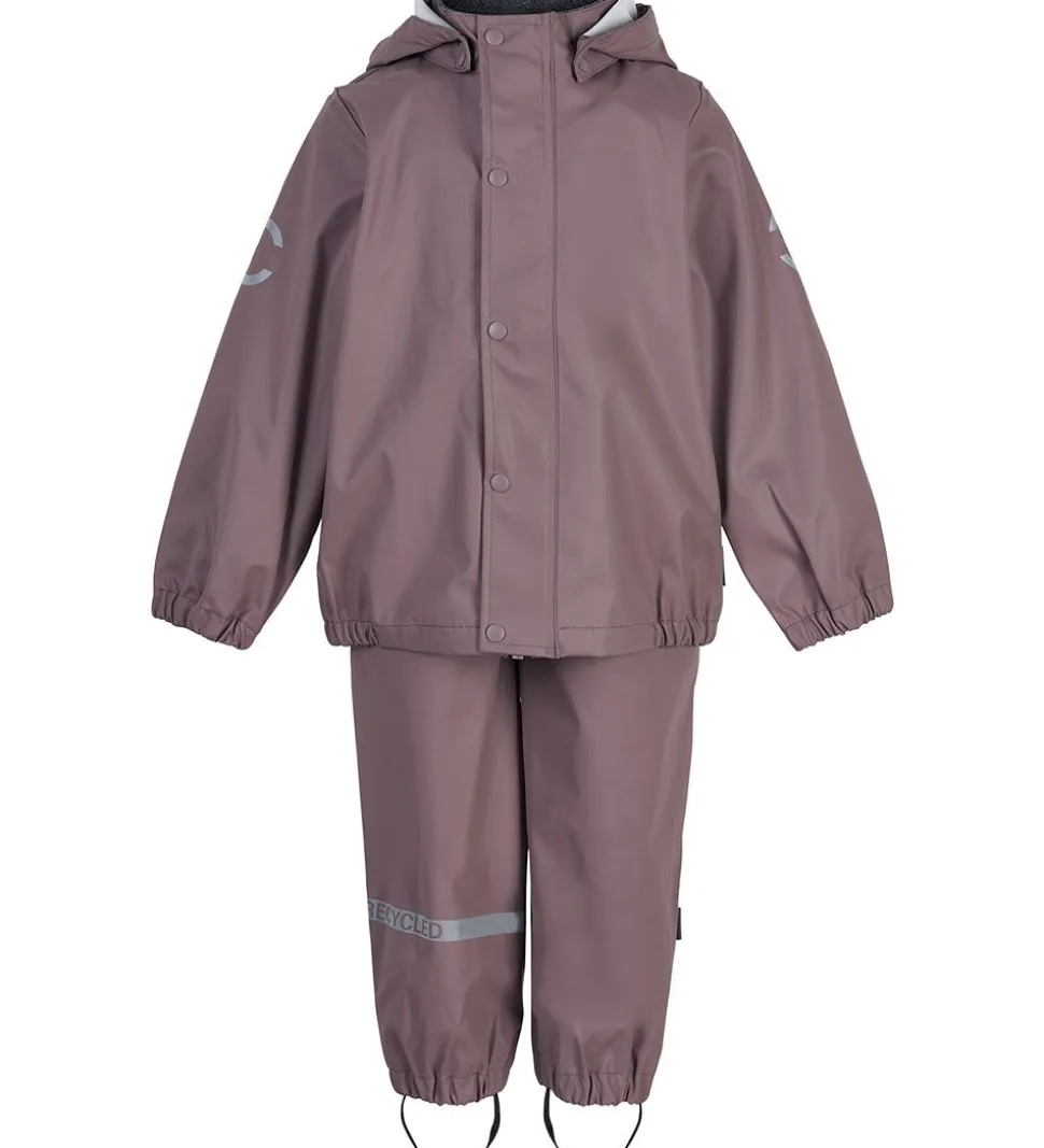 Mikk-Line Regntøj m. Seler - PU - Recycled - Twilight Mauve