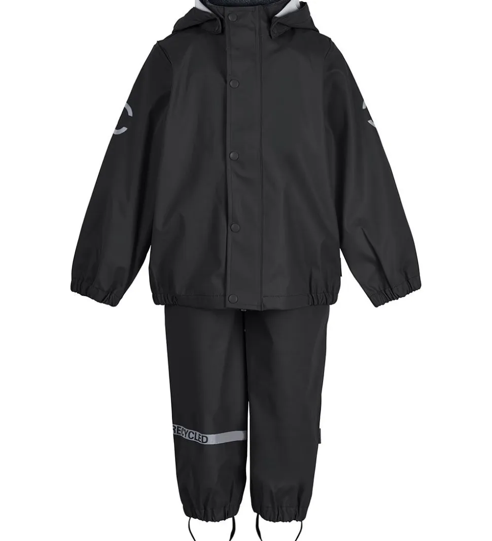 Mikk-Line Regntøj m. Seler - PU - Recycled - Black