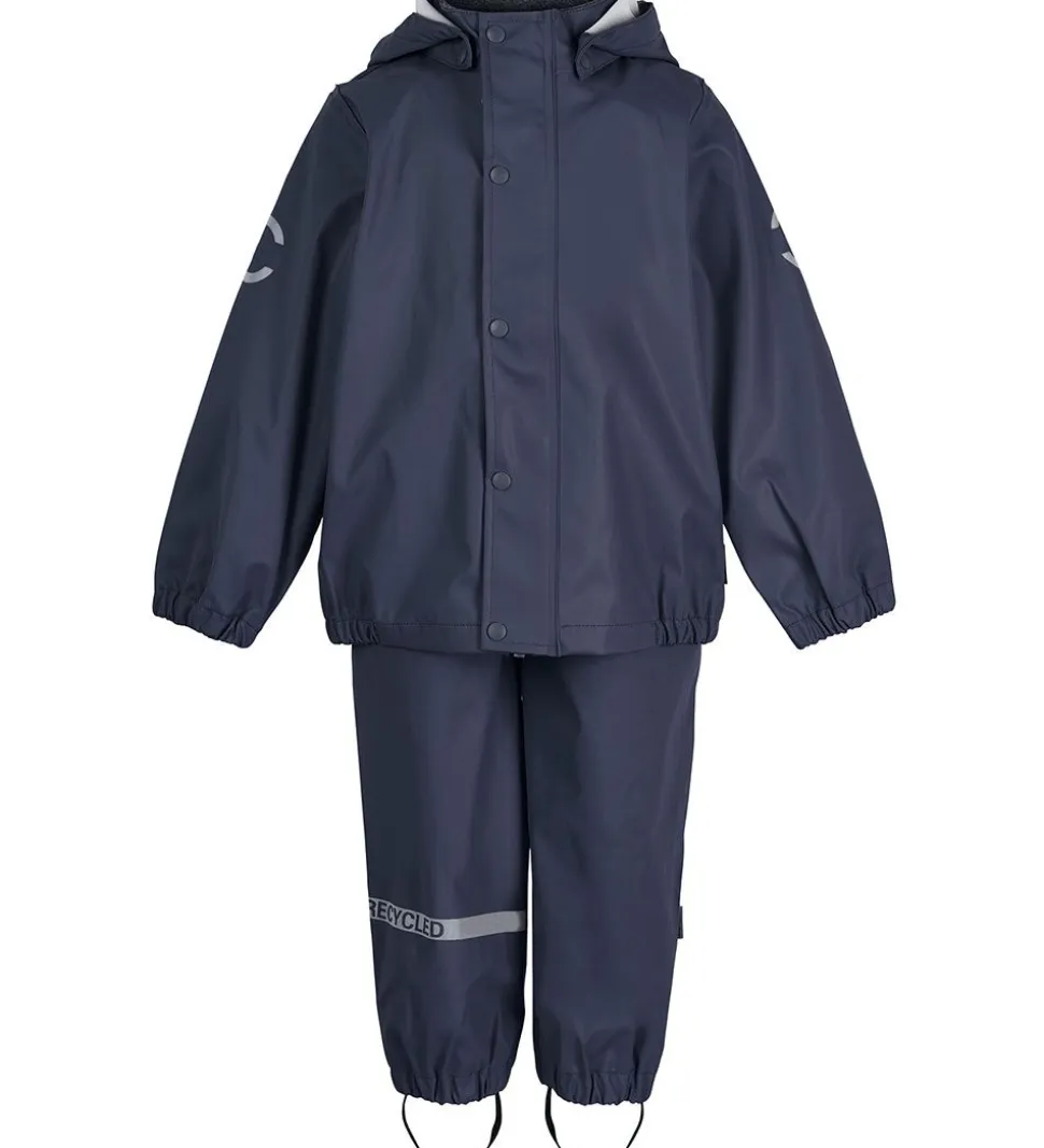 Mikk-Line Regntøj m. Seler - PU - Recycled - Blue Nights