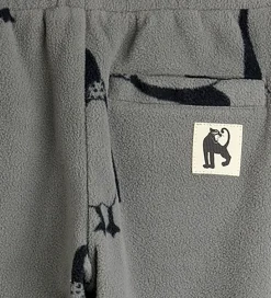 Mini Rodini Fleecebukser - Penguin - Grå