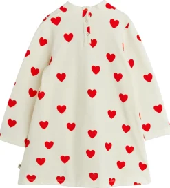 Mini Rodini Kjole - Velour - Hearts - Hvid
