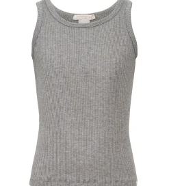 Minimalisma Top - Rib - Silke/Bomuld - Billund - Grey Melange
