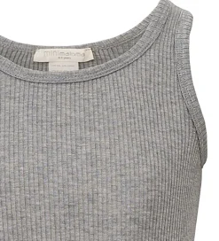 Minimalisma Top - Rib - Silke/Bomuld - Billund - Grey Melange