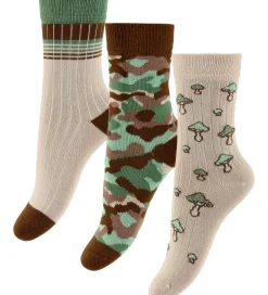 MiniPop Strømper - Bambus - 3-pak - Brow Mix