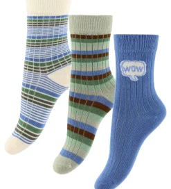 MiniPop Strømper - Bambus - 3-pak - Blue Mix