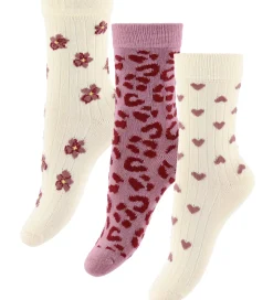 MiniPop Strømper - Bambus - 3-pak - Autumn Anemone mix