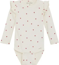 Minymo Body l/æ - Rib - Eggnog m. Hjerter