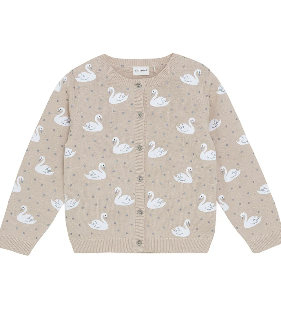 Minymo Cardigan - Strik - AOP - Smoke Gray