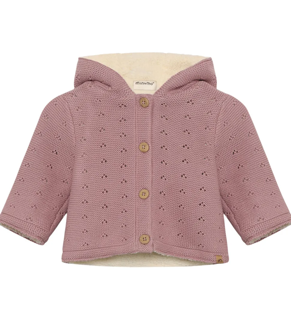 Minymo Cardigan m. Teddy - Woodrose