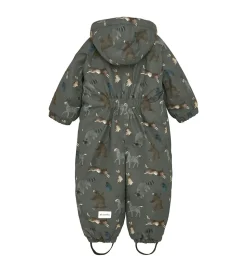 Minymo Flyverdragt - Dark Gull Grey m. Print