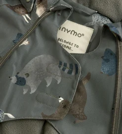 Minymo Flyverdragt - Dark Gull Grey m. Print