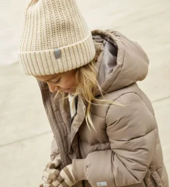 Minymo Hue m. Fleece - Uld/Akryl - Sandshell m. Kvast