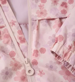 Minymo Regnjakke - PE - Peach Whip m. Blomster