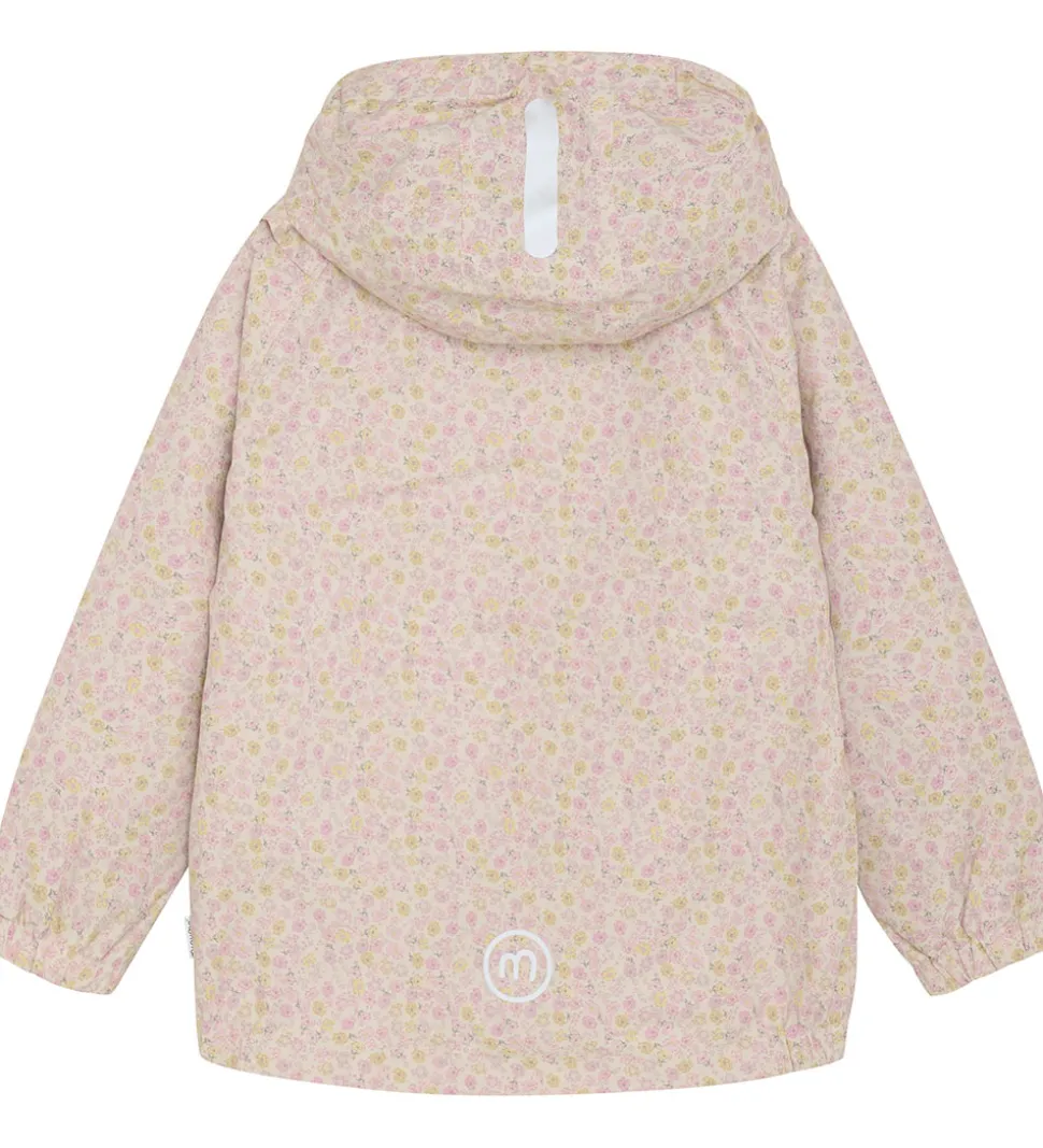 Minymo Regnjakke - PE - Peach Whip m. Blomster