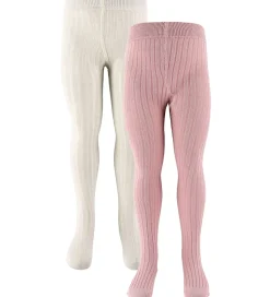 Minymo Strømpebukser - 2-Pak - Rib - Ash Rose
