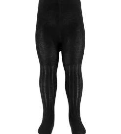 Minymo Strømpebukser - 2-pak - Rib - Noos - Black