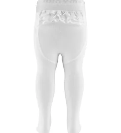 Minymo Strømpebukser m. Blonder - Hvid