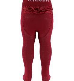 Minymo Strømpebukser m. Blonder - Rio Red