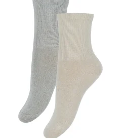 Minymo Strømper - 2-pak - Light Grey Melange