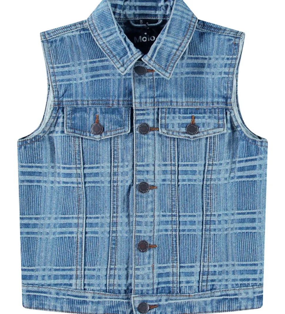 Molo Vest - Denim - Hertha - Washed Check