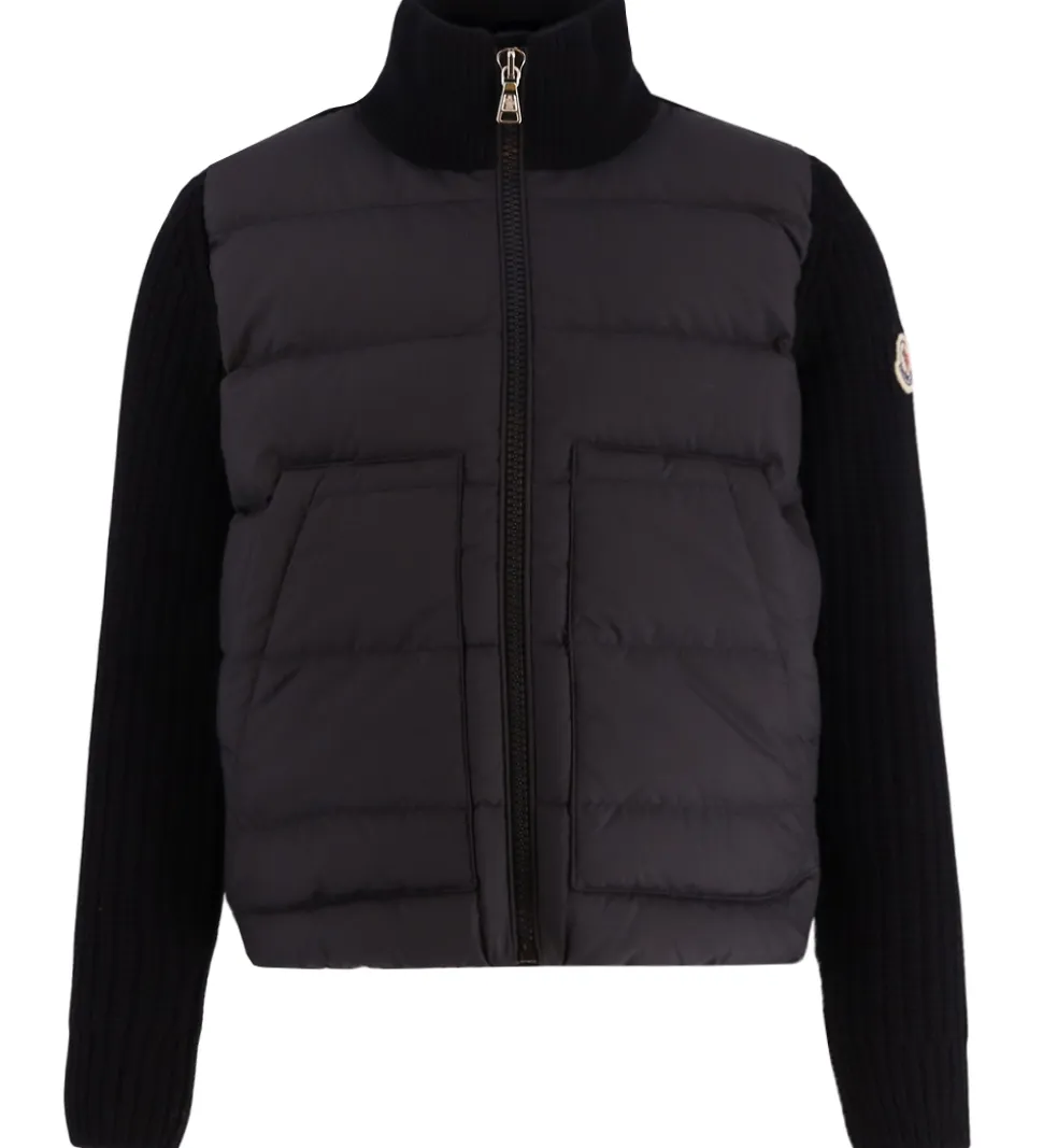 Moncler Cardigan - Uld/Dun - Sort