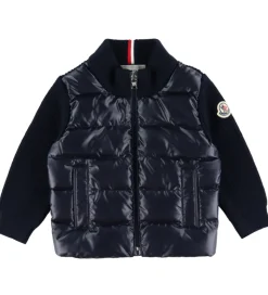 Moncler Cardigan - Uld/Dun - Navy