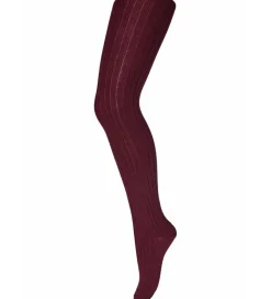 MP Strømpebukser - Uld - Rib - Wine Red