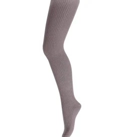 MP Strømpebukser - Uld - Rib - Marley - Dark Purple Dove