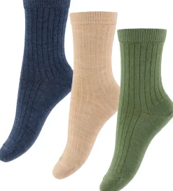 MP Strømper - Uld - Rib - 3-pak - Camel Melange