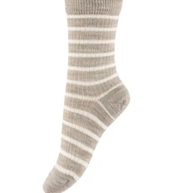 MP Strømper - Uld - Rib - Viggy - Lysebrunmeleret