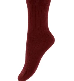 MP Strømper - Uld - Rib - Wine Red