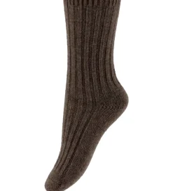 MP Strømper - Uld/Viskose - Rib - Strik - Bellie - Brunmeleret