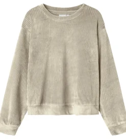 Name It Bluse - Fløjlsvelour - NkfVeloa - Velvet - Cement