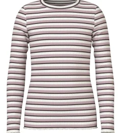 Name It Bluse - Rib - NkfVemma - Cloud Dancer/Seal Brown/Keepsak