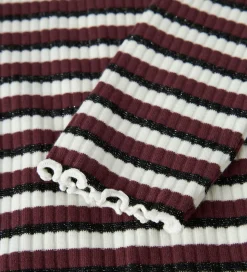 Name It Bluse - Rib - NkfVemma - Cloud Dancer/Black/Burgundy