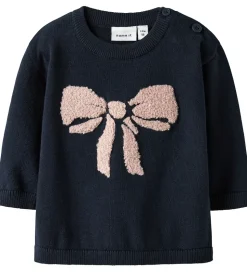 Name It Bluse - Strik - NbfRebow - Navy Blazer m. Sløjfe