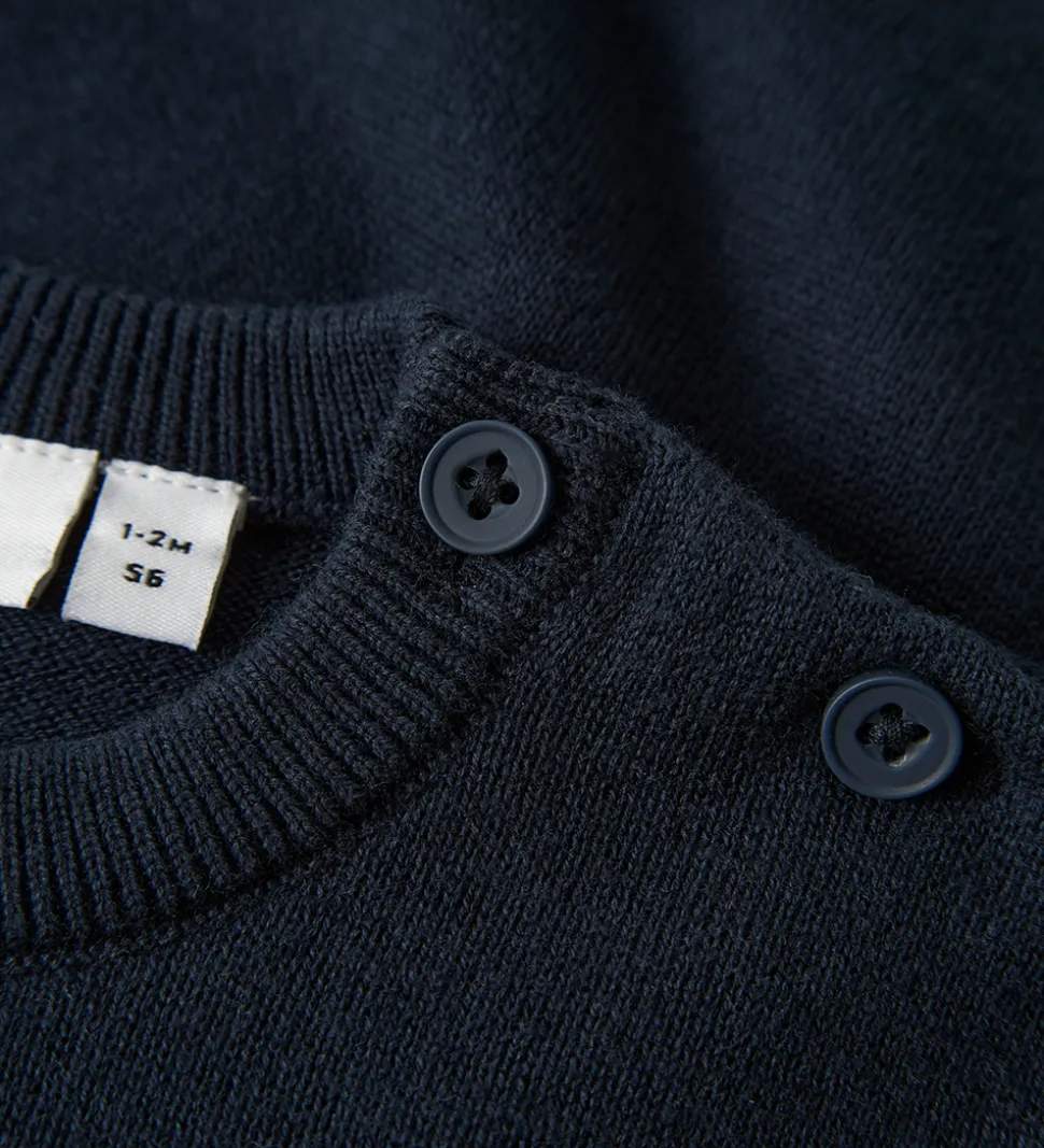 Name It Bluse - Strik - NbfRebow - Navy Blazer m. Sløjfe