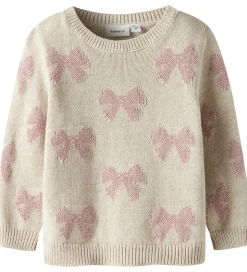 Name It Bluse - Strik - NmfRekka - Peyote Melange m. Sløjfer