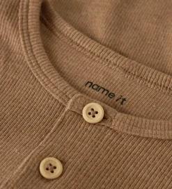 Name It Bluser - Rib - NbmKab - Toasted Coconut/Melange