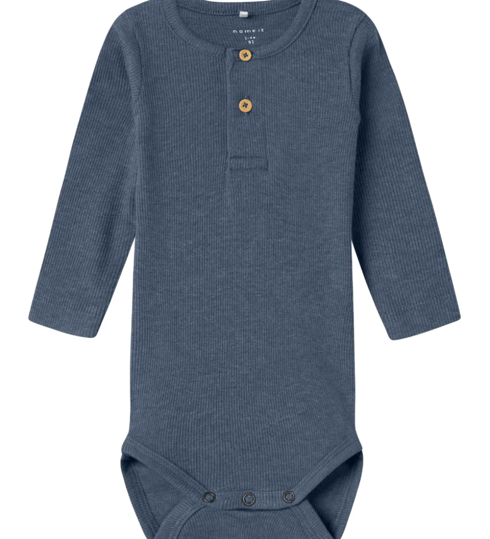 Name It Body l/æ - Rib - NbmKab - Vintage Indigo/Melange