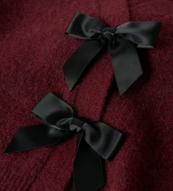 Name It Cardigan - Strik - NkfRina - Burgundy/BLACK BOW