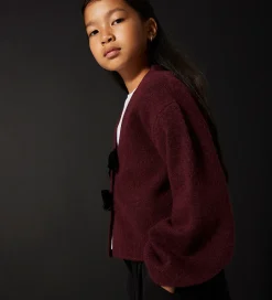 Name It Cardigan - Strik - NkfRina - Burgundy/BLACK BOW
