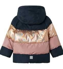 Name It Dynejakke - NmfMille - Dark Sapphire m. Striber