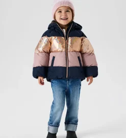 Name It Dynejakke - NmfMille - Dark Sapphire m. Striber