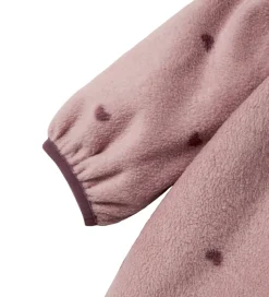 Name It Fleecedragt - NmnSpektra - Woodrose m. Hjerter