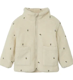 Name It Fleecejakke - Teddy - NmnMagot - Fog/Flower