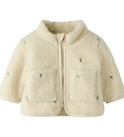 Name It Fleecejakke - Teddy - NbfMagot - Fog/Flower