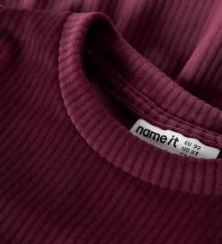 Name It Kjole - NmfVeloa - Velour - Burgundy