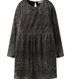 Name It Kjole - Plissé - NkfRisaring - Seal Brown/Leo